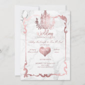 Invitation Chandelier en or Rose PixDezines/Coeur/Marbre (Dos)
