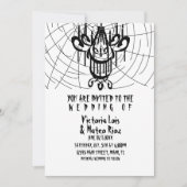 Invitation Chandelier gothique Mariage araignée Web noir (Devant)