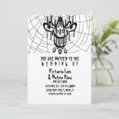 Invitation Chandelier gothique Mariage araignée Web noir (Debout devant)