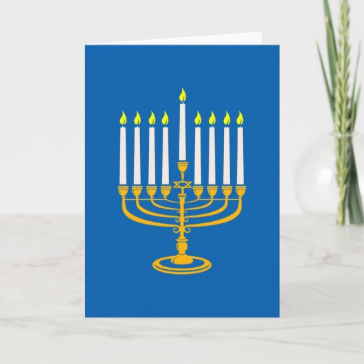 Invitation chandelier jaune hanukkah juif impression (Devant)