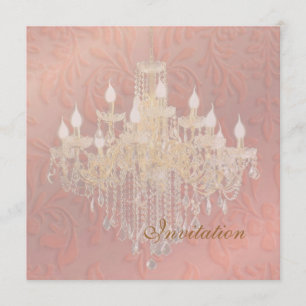 Invitation Chandelier Pix-Dezines Champagne rose Baroque Dama