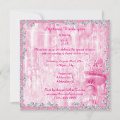 Invitation Chandelier Rose & Diamants 25e Anniversaire (Dos)