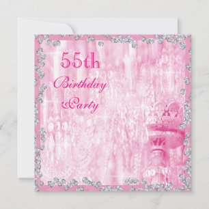 Invitation Chandelier Rose & Diamants 55e Anniversaire