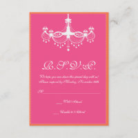 Invitation Chandelier rose et orange Hot RSVP