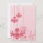 Invitation Chandelier rose glace fraise Mariage damassé (Dos)