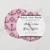 Invitation Chandelier Rose Pâle Mariage Save the Date (Devant / Derrière)