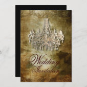 Invitation chandelier vintage à vapeur rustique mariage (Devant / Derrière)