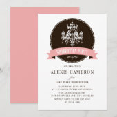 Invitation Chandelier vintage Classic Graduation (Devant / Derrière)