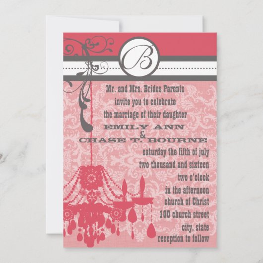 Invitation Chandelier Vintage Honeysuckie (Dos)