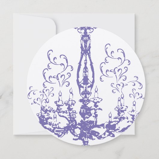 Invitation Chandelier Vintage Lilac Mariage (Dos)