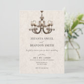 Invitation Chandeliers anciens classiques mariage (Debout devant)