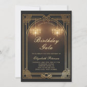 Invitation Chandeliers Gatsby Roaring 20s Déco (Devant)