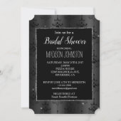 Invitation Chandeliers noirs en Parties scintillant argentée (Devant)