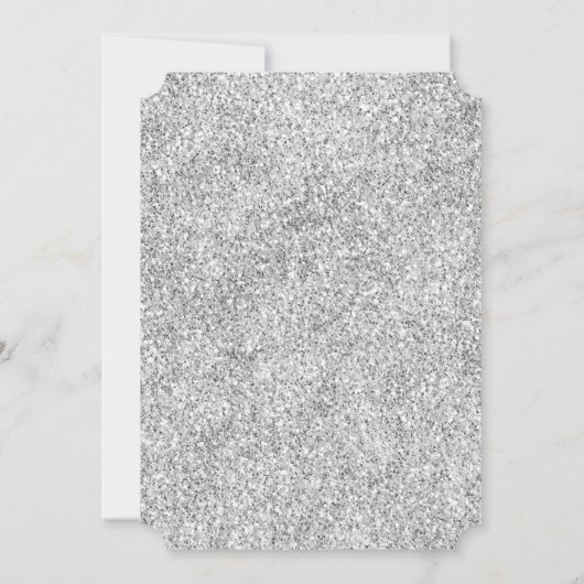 Invitation Chandeliers noirs en Parties scintillant argentée (Dos)