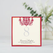 Invitation Chandeliers/numéros de table rouges PixDezines (Debout devant)