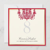 Invitation Chandeliers/numéros de table rouges PixDezines (Dos)