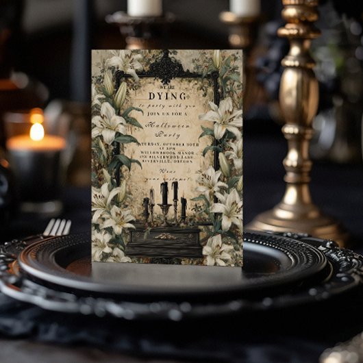 Invitation Chandelle de Cercueil Hanté Rassemblement Gothique