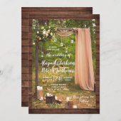 Invitation Chandelles de bocal en bois rustique Mariage (Devant / Derrière)