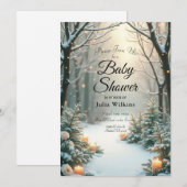 Invitation Chandelles neigeuses Evergreens gelés (Devant / Derrière)