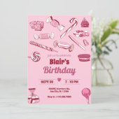 Invitation Chandelles roses doux (Debout devant)