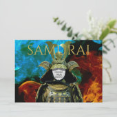 Invitation Changeable Votre Photo, Casque Samurai (Debout devant)