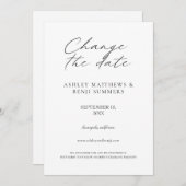 Invitation Changement blanc de date (Devant / Derrière)