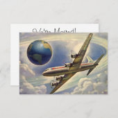 Invitation Changement d'adresse de l'avion vintage (Devant / Derrière)