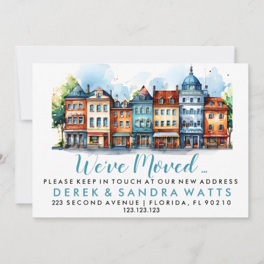 Invitation Changement d'adresse que nous avons déplacé rue (Devant)