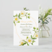 Invitation Changement d'aquarelle du Rose plan mariage blanc (Debout devant)