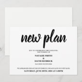 Invitation Changement de date Annonce de mariage reporté (Devant / Derrière)