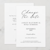 Invitation Changement de date blanc (Devant / Derrière)