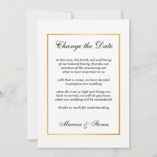 Invitation Changement de date de l'événement Cadre de Glamour