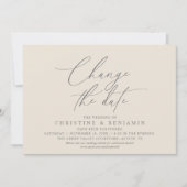 Invitation Changement de Date de Mariage Élégant Reporté (Devant)