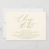 Invitation Changement de Date de Mariage Élégant Reporté (Devant)