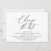 Invitation Changement de Date de Mariage Élégant Reporté (Devant)