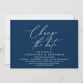Invitation Changement de Date de Mariage Élégant Reporté  (Devant)