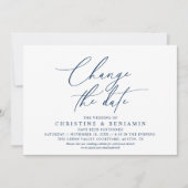 Invitation Changement de Date de Mariage Élégant Reporté (Devant)