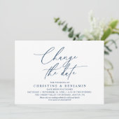 Invitation Changement de Date de Mariage Élégant Reporté (Debout devant)