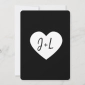 Invitation Changement de date de mariage en noir et blanc (Dos)