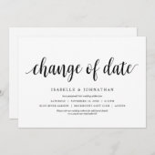 Invitation Changement de date, Mariage Changer la date (Devant / Derrière)