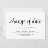 Invitation Changement de date, Mariage Modifier la date (Devant)