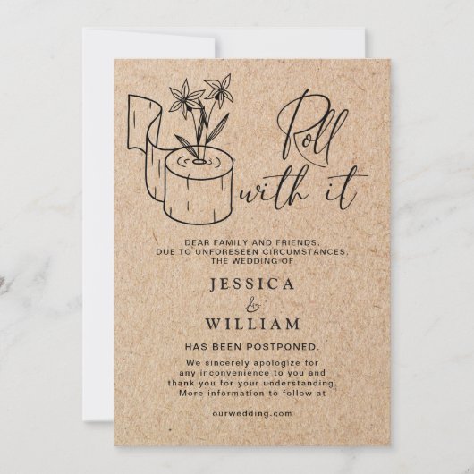 Invitation Changement de date moderne reporté Annulé événemen (Devant)