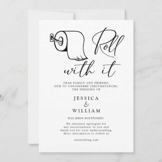 Invitation Changement de date moderne reporté Annulé événemen (Devant)