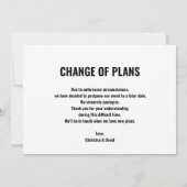 Invitation Changement de date reporté drôle événement annulé (Dos)