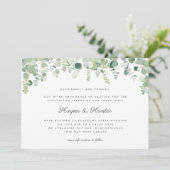 Invitation Changement de date reporté Mariage Eucalyptus (Debout devant)
