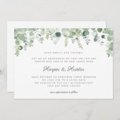 Invitation Changement de date reporté Mariage Eucalyptus (Devant / Derrière)