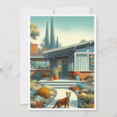 Invitation Changement de maison Moderne du Milieu du Siècle (Dos)