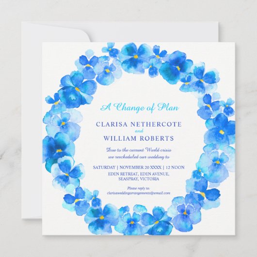 Invitation Changement de mariage de plan reprogrammé (Devant)