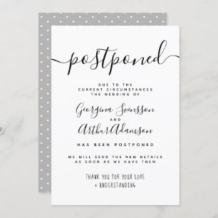 Invitation Changement de Mariage de script noir et blanc "rep