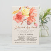 Invitation Changement de plan aquarelle douche florale par co (Debout devant)